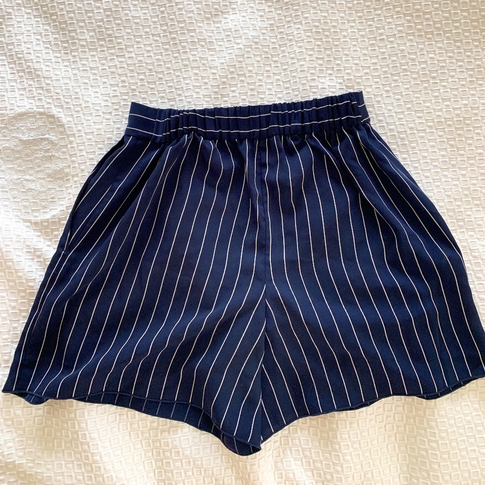 Aritzia Alvin (Cohen) Short Size 0 Navy and White Striped Dress Shorts